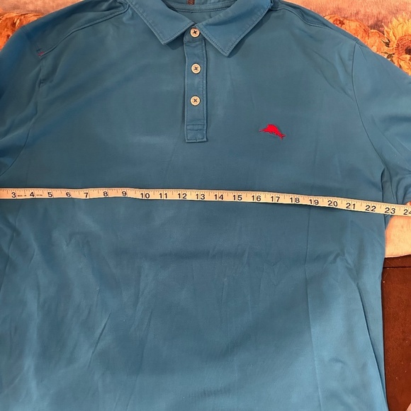 Tommy Bahama Men’s Size XL Blue Short Sleeve Polo Cotton Partial Button Top - Picture 8 of 9